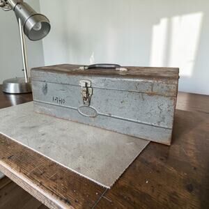 Vintage 1959 Dunlap Steel Toolbox Industrial Metal Tool Box USA